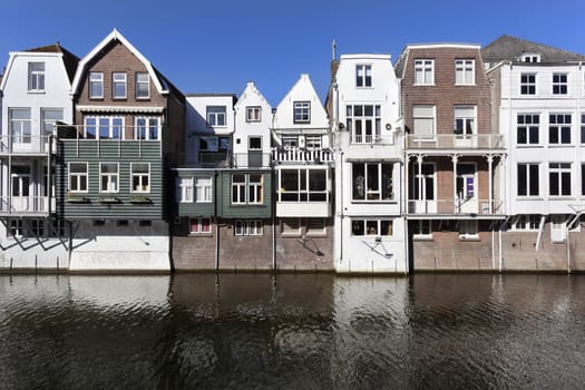 Traditional canal houses in Gorinchem in the Netherlands