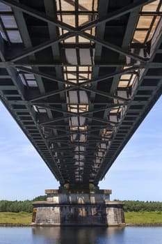 Under the steel railway bridge of Culemborg in the Netherlands