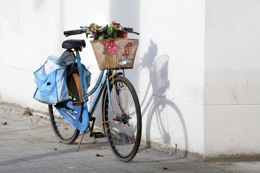 Retro bicycle decorated with flowers