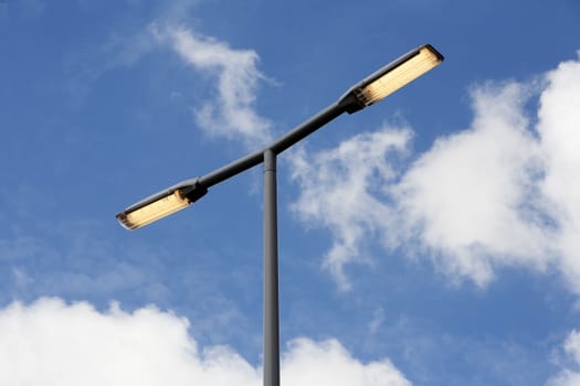 Street lights burning for no reason. Bad for global warming, but it looks good.