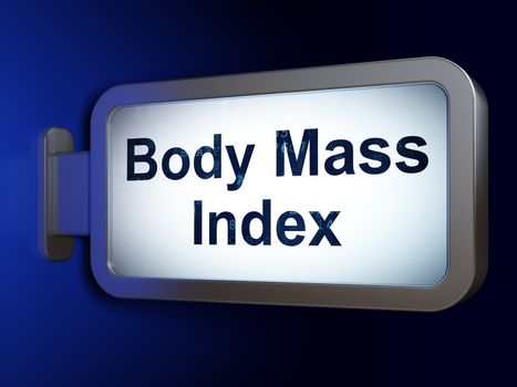 Health concept: Body Mass Index on advertising billboard background, 3D rendering