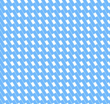 Abstract geometrical seamless pattern with rectagles. Blue and white checked background.