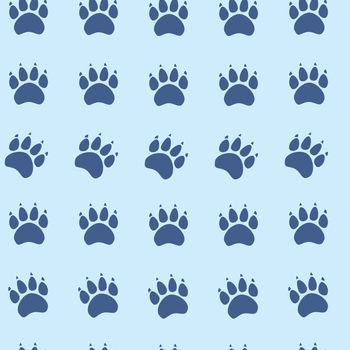 Cat or dog paw seamless pattern - animal footprint texture.