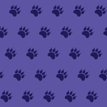 Cat or dog paw seamless pattern - animal footprint texture.