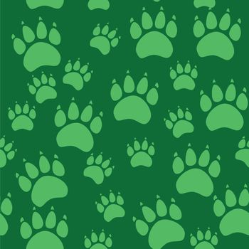 Cat or dog paw seamless pattern - animal footprint texture.