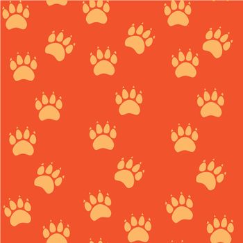 Cat or dog paw seamless pattern - animal footprint texture.