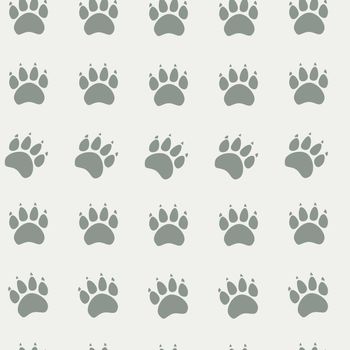 Cat or dog paw seamless pattern - animal footprint texture.