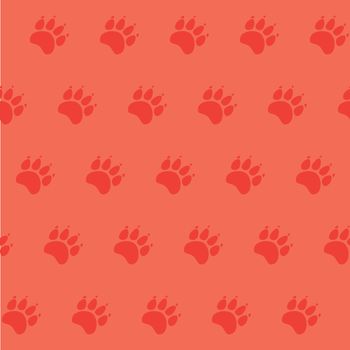 Cat or dog paw seamless pattern - animal footprint texture.