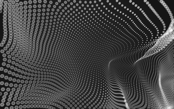 Abstract polygonal space low poly dark background with connecting dots and lines. Connection structure. 3d rendering