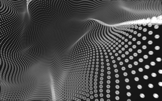 Abstract polygonal space low poly dark background with connecting dots and lines. Connection structure. 3d rendering