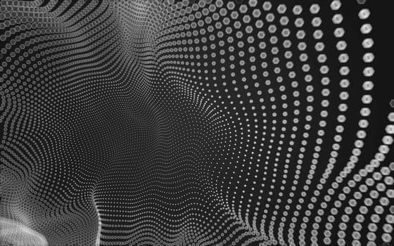 Abstract polygonal space low poly dark background with connecting dots and lines. Connection structure. 3d rendering