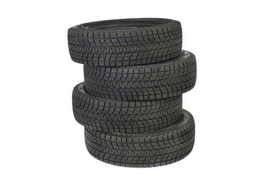 car tires isolated on white background