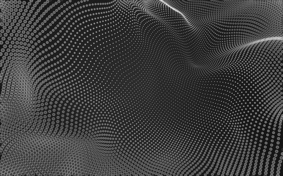 Abstract polygonal space low poly dark background with connecting dots and lines. Connection structure. 3d rendering