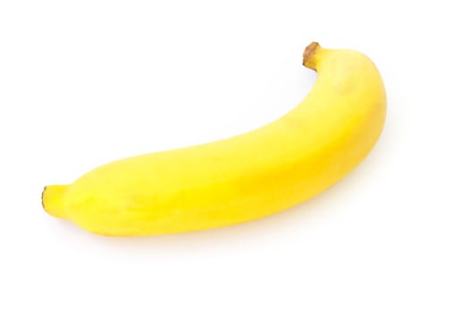 Banana on white background, healthy fruit concept