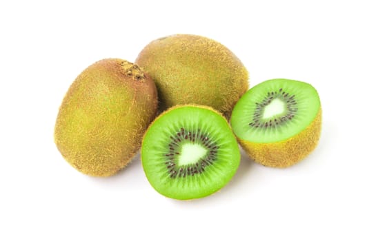 Kiwi fruit on white background, healthy food concept