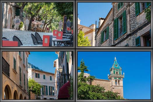 Impressions of Valldemossa on Mallorca in Spain in the framework of four unique images.