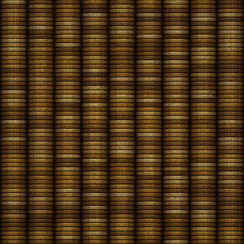 Abstract seamless background of gold coins stacked