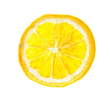 Dried lemons on a white background.