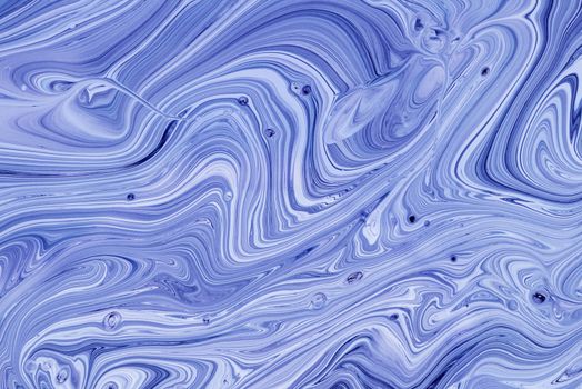 Abstract motion dynamic background. Blue and white color artistic pattern of paints. Psychedelic background of interweaving curved shapes. Swell artwork for creative graphic design. 