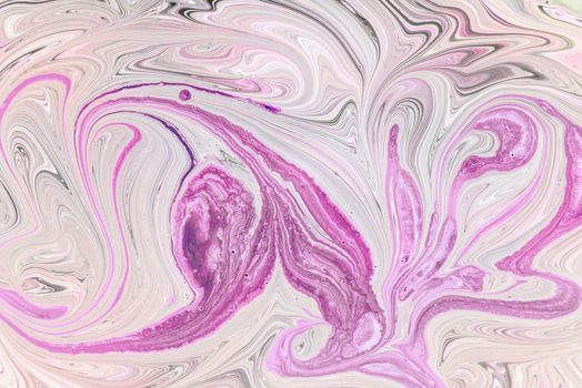 Abstract motion dynamic background. Pink and white color artistic pattern of paints. Psychedelic background of interweaving curved shapes. Swell artwork for creative graphic design.