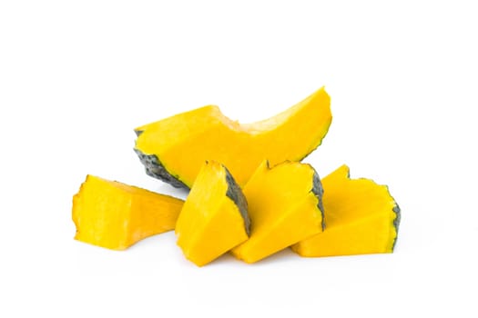 Pumpkin slice on white background