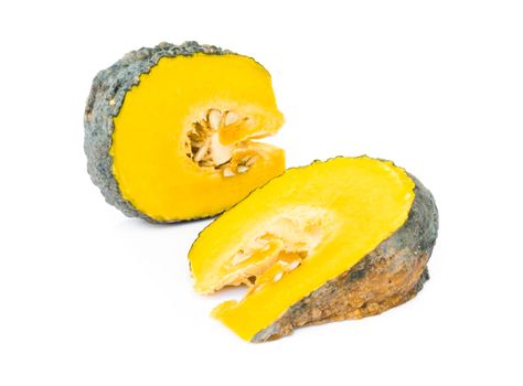 Pumpkin slice on white background