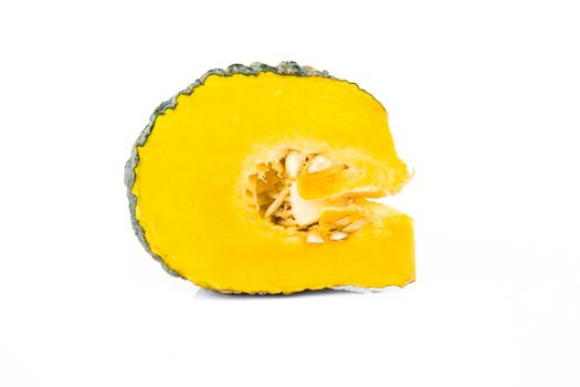 Pumpkin slice on white background