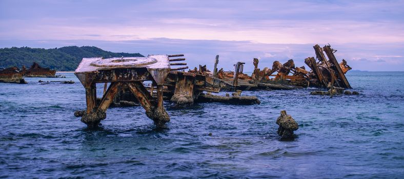 Tangalooma Island sunk shipwrecks in Moreton Bay, Queensland.