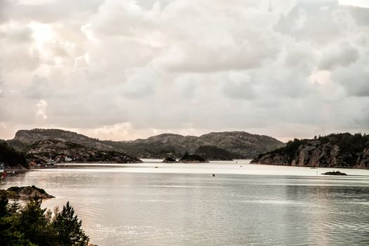 View of moutains and fjord in Norway