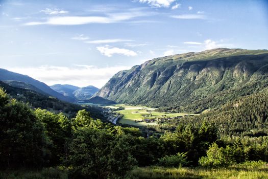 View of moutains and fjord in Norway