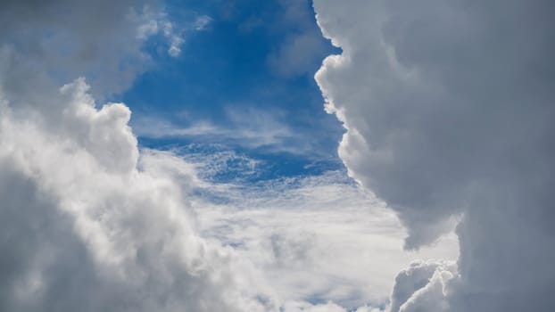 white fluffy clouds in the blue sky