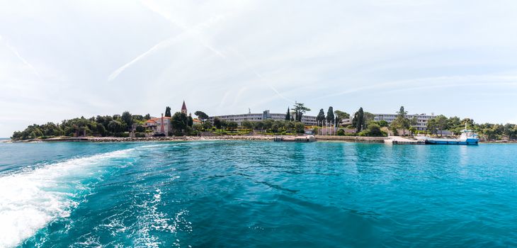 Sveti Andrija island, also Red island near Rovinj, Croatia, popular tourist resort in Adriatic