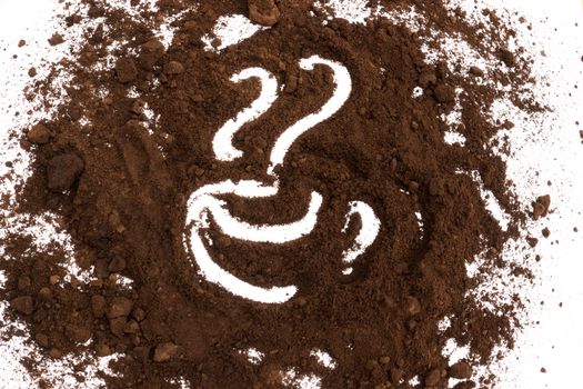 Coffee ground drawn the coffee cup logo shape, coffee cup shape