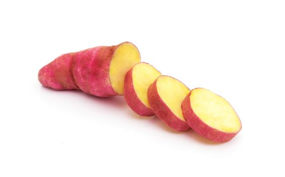 Sweet potato on white background