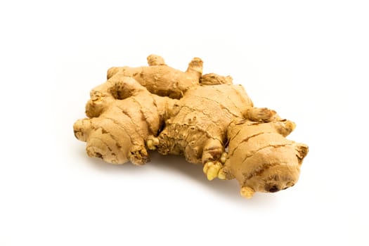 Fresh ginger on white background,raw material for cooking