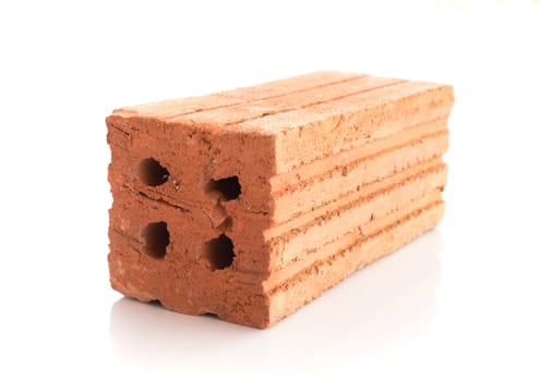 New red brick on white background