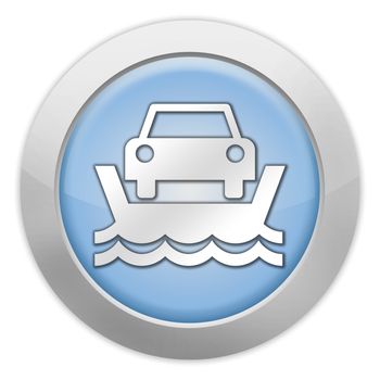 Icon, Button, Pictogram with Vehicle Ferry symbol