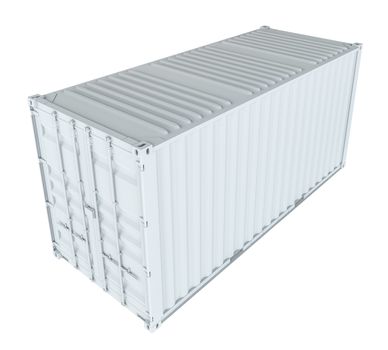 White cargo container. Transportation concept. 3d rendering