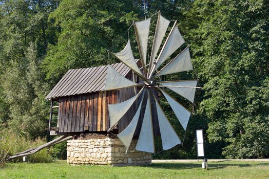 Traditional old windmills in Astra Museum,Sibiu