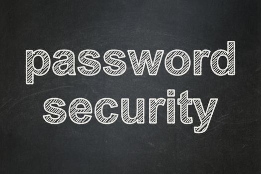 Security concept: text Password Security on Black chalkboard background