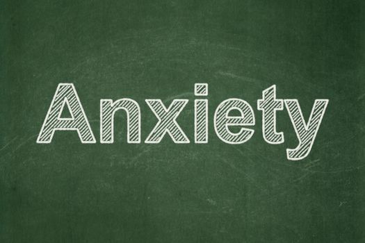 Healthcare concept: text Anxiety on Green chalkboard background