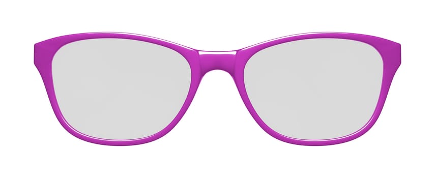3d illustration of pink glasses on white background