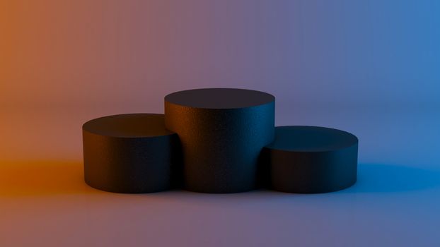 Abstract background with winner podium. Digital 3d rendering backdrop