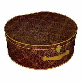 Vintage hat box isolated in white background - 3D render