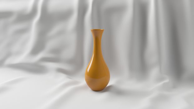 3d Illustration Clay Vase on the a White Background