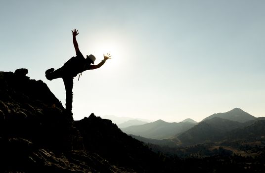 positive and happy mountaineer