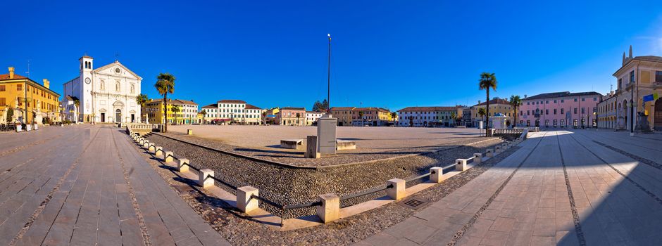 Central square in town of Palmanova panoramic view, Friuli Venezia Giulia region of Italy