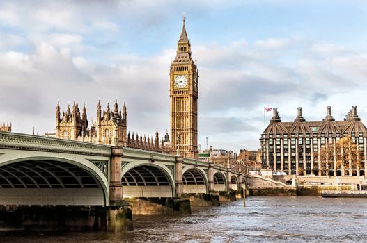 United Kingdom, Big Ben and Westminster bridge, London