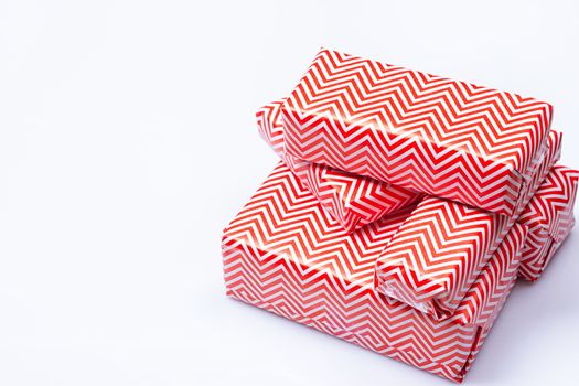 red gift box on the white background.