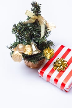 red gift box on the white background.